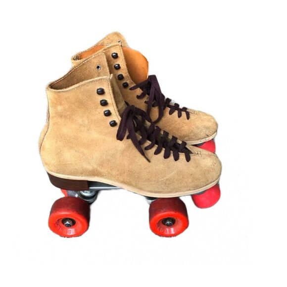 VINTAGE SURF GRIP LABEDA RIEDELL RED WING ROLLER SKATES MENS SZ 8 SUEDE LEATHER